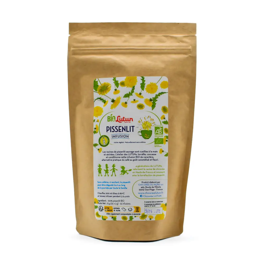 Infusions de pissenlit BIO - Boisson détox - Sans caféine - x25 sachets